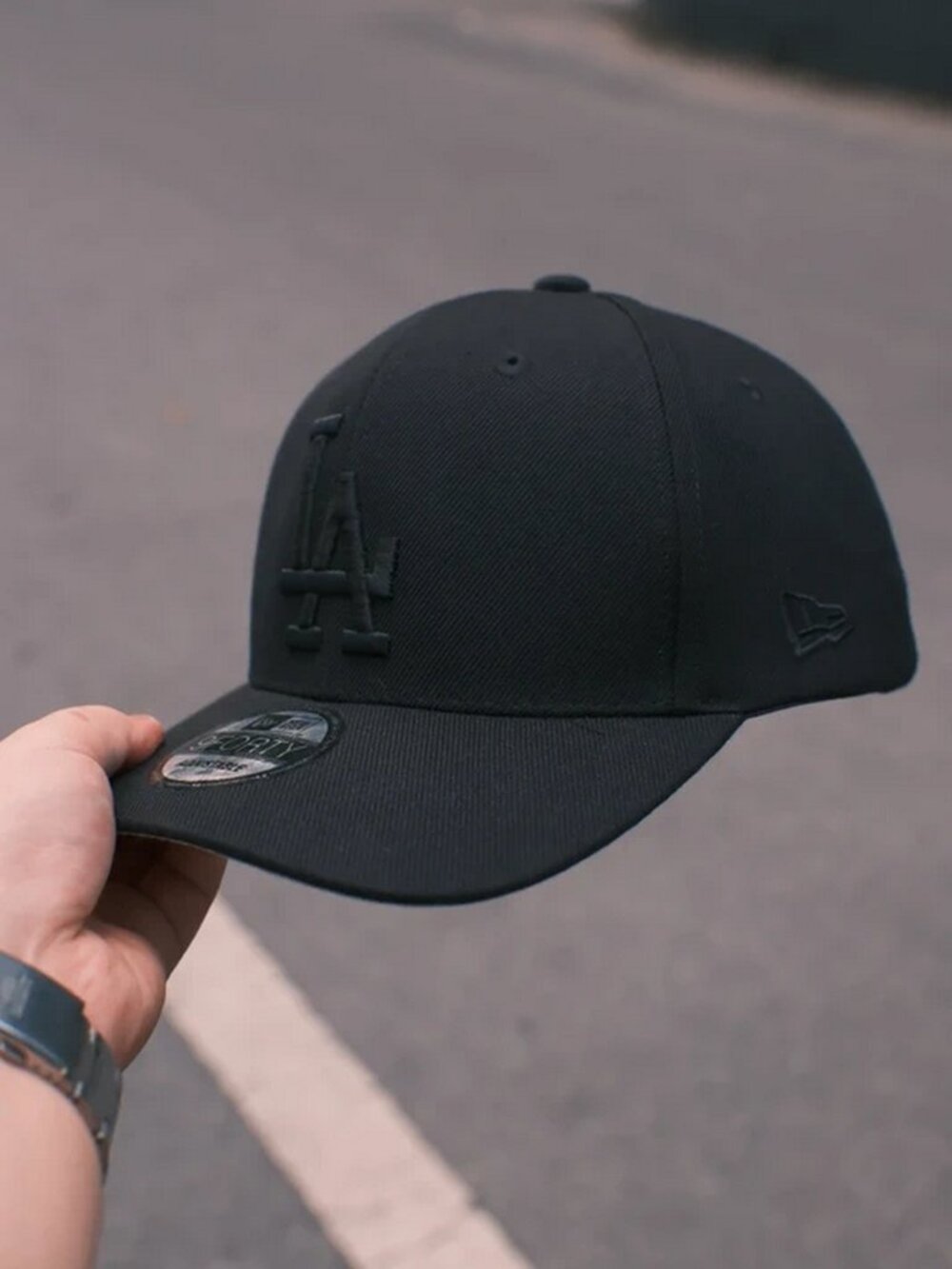 New Era 9FORTY Adjustable All Black LA Dodger Baseball Cap